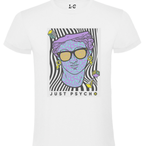 Polera blanca diseño psycho