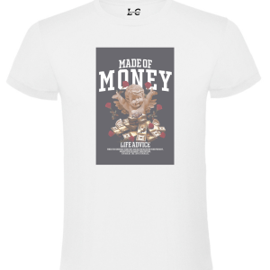 Polera blanca diseño Money